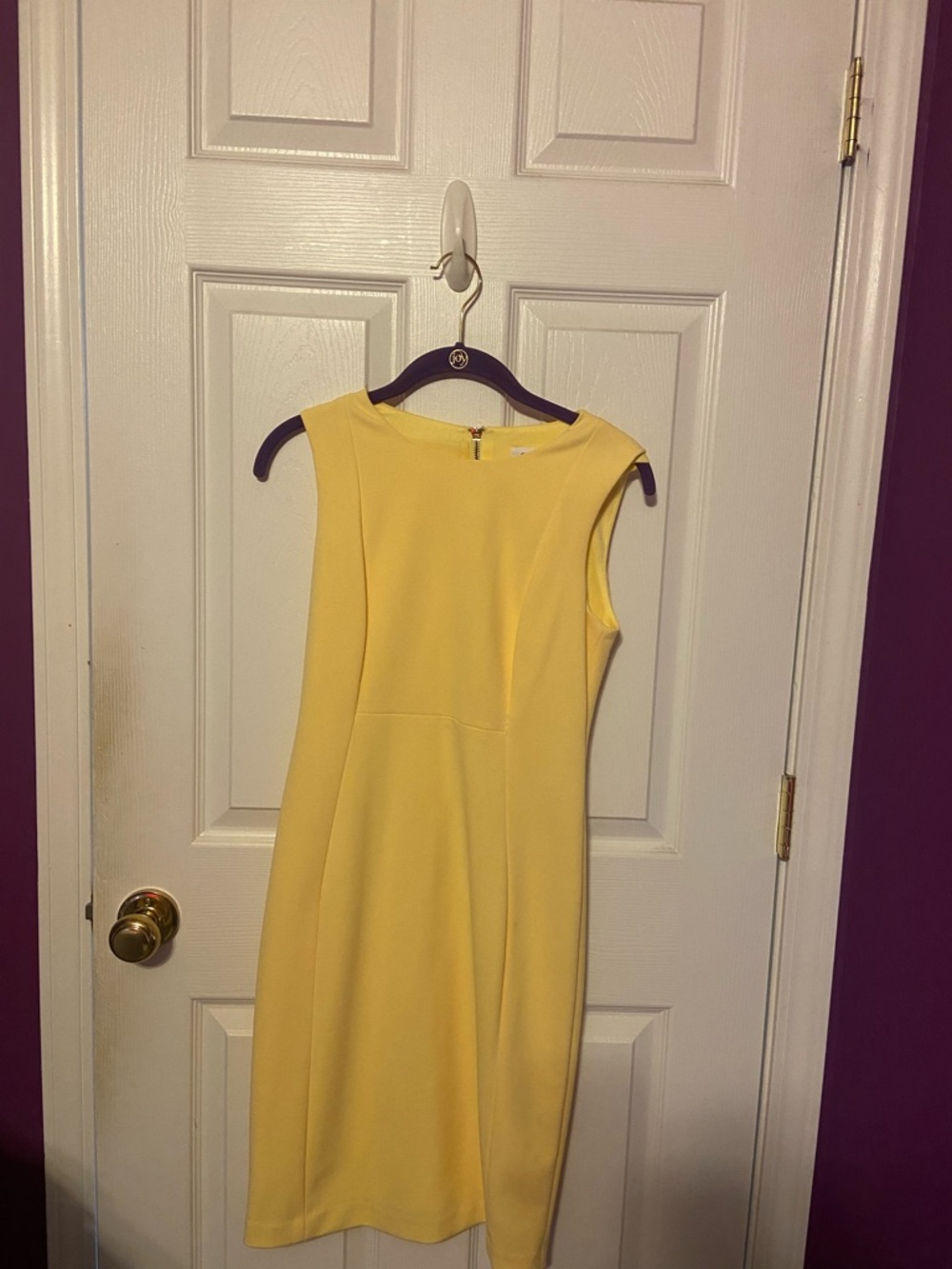 Calvin Klein Yellow Midi Sheath Dress
